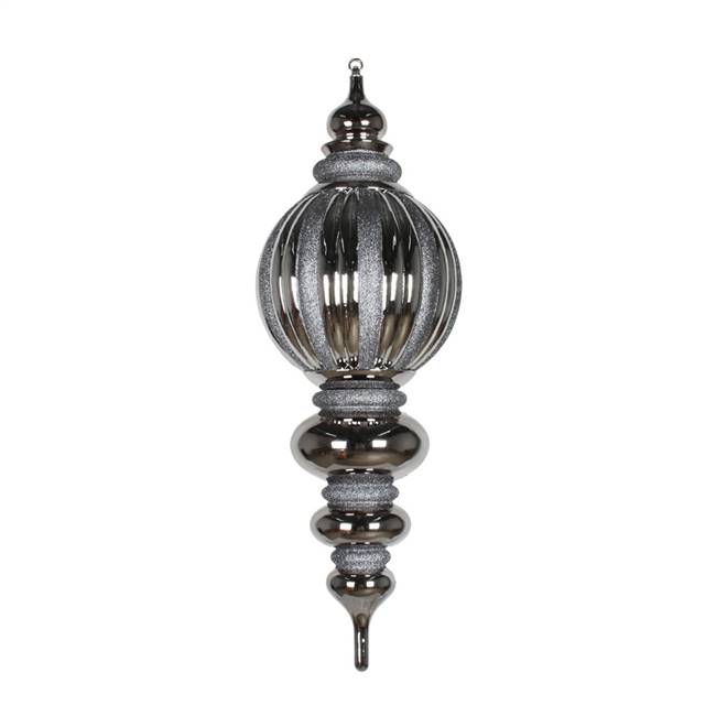 35" Pewter Shiny Glitter Finial