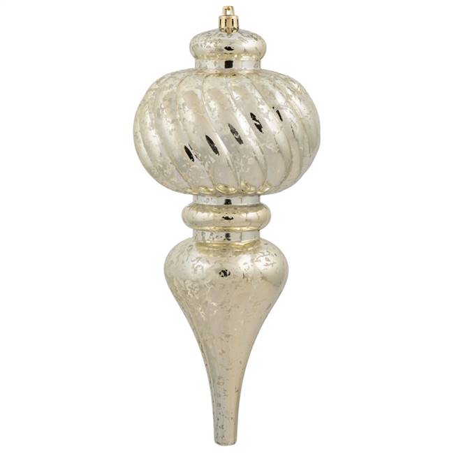 10" Champagne Shiny Mercury Finial 3/Bg