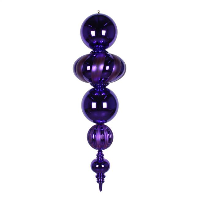 54" Purple Shiny Matte Finial