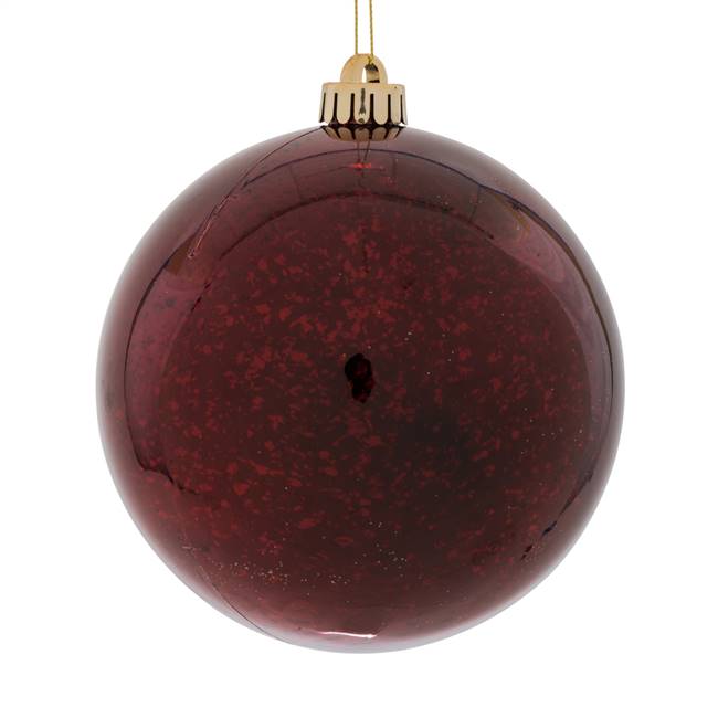 6" Burgundy Shiny Mercury Ball 4/Bag