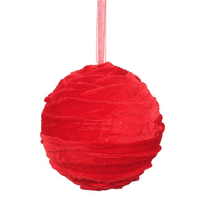 6" Red Gathered Cloth Ball 2/Bag