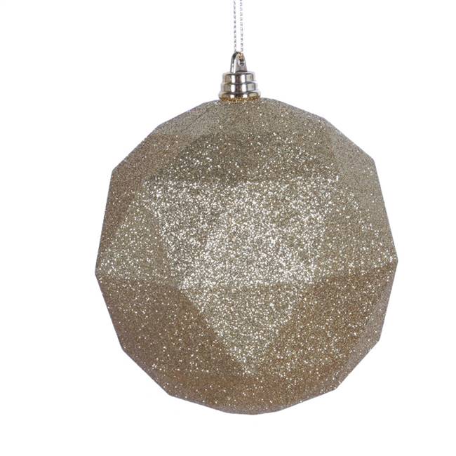 4.75" Gold Glitter Geometric Ball 4/bag