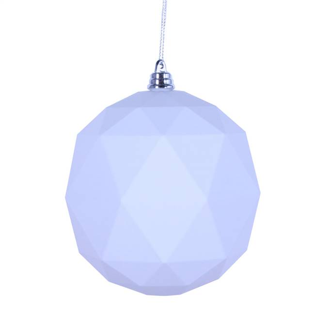 4.75" White Matte Geometric Ball 4/bag