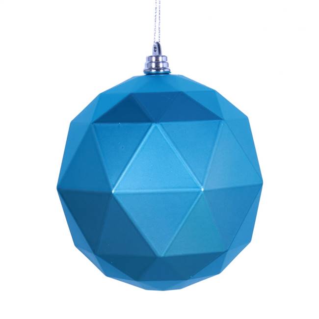 4.75" Turq. Matte Geometric Ball 4/bag