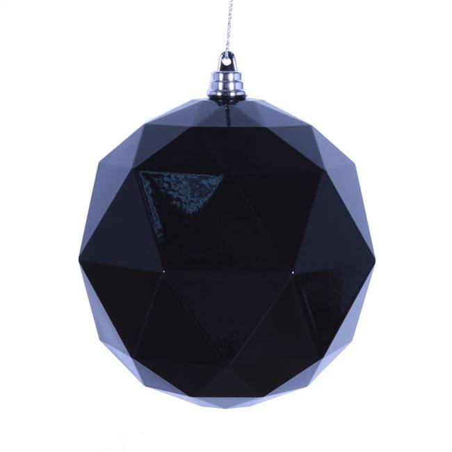 4.75" Black Shiny Geometric Ball 4/bag