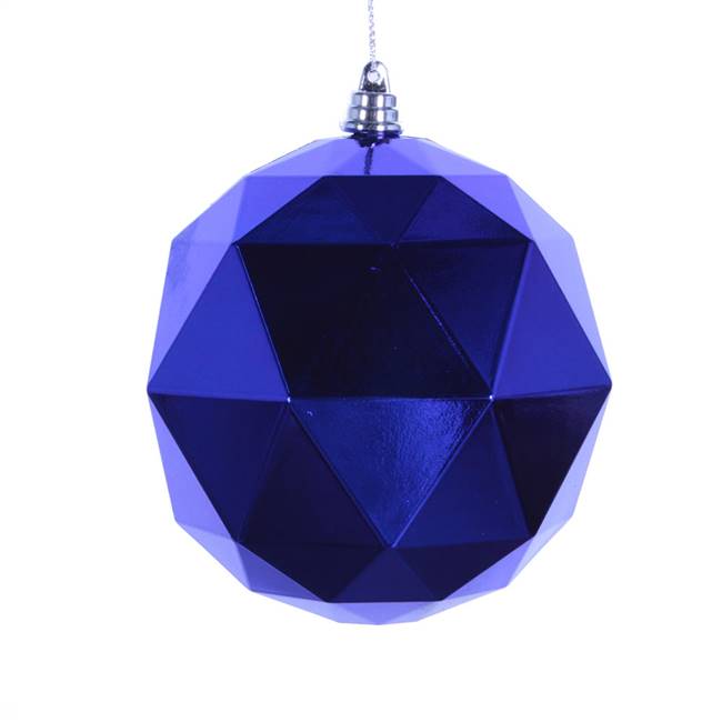 4.75" Cobalt Blue Shiny Geo Ball 4/bag