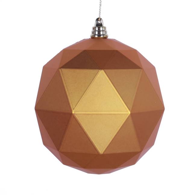 4.75" Antique Gold Matte Geo Ball 4/bag