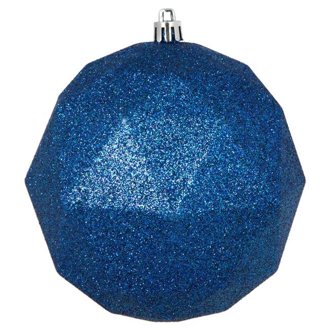 4.75" Midnt Blue Glitter Geo Ball 4/Bg