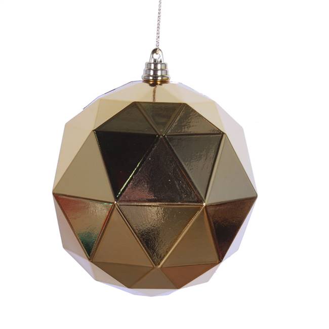 4.75" Honey Gold Shiny Geo Ball 4/bag