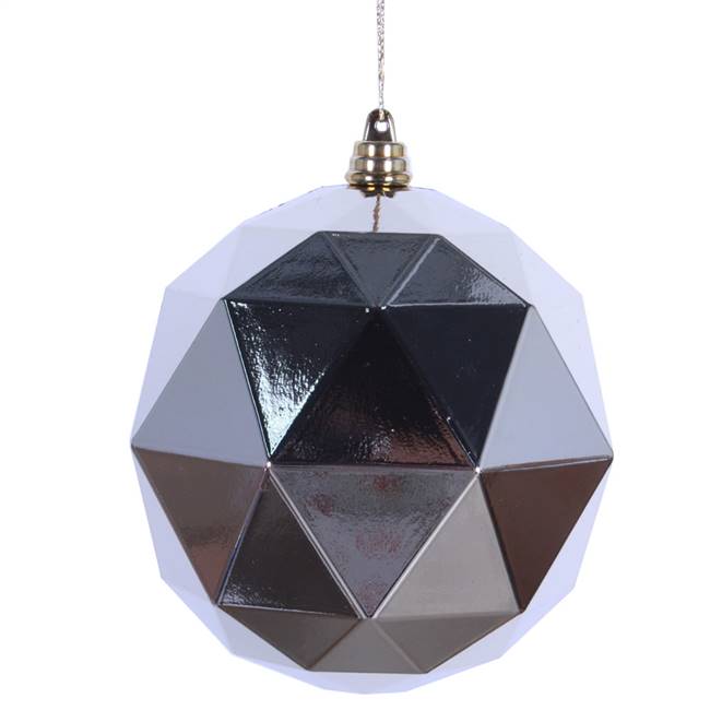 4.75" Champagne Shiny Geo Ball 4/bag