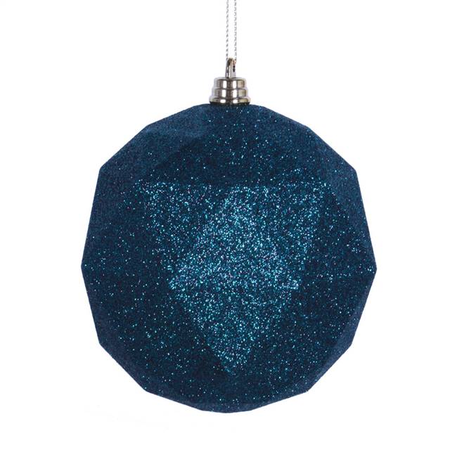 4.75" Sea blue Glitter Geo Ball 4/bag