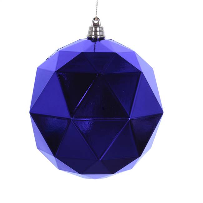 4.75" Purple Shiny Geometric Ball 4/bag
