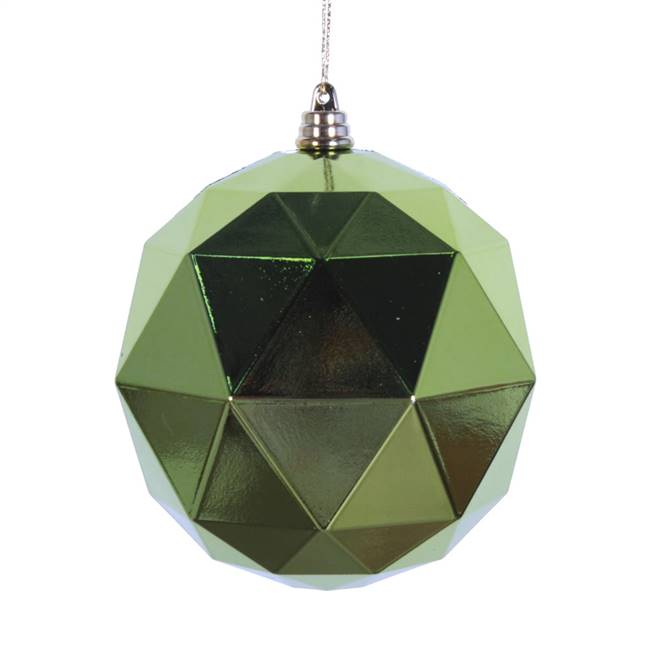 4.75" Lime Shiny Geometric Ball 4/bag