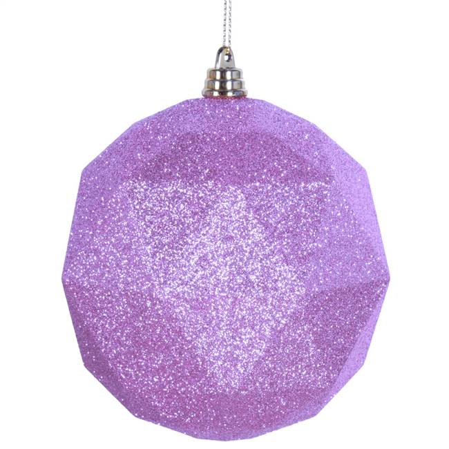 4.75" Pink Glitter Geometric Ball 4/bag