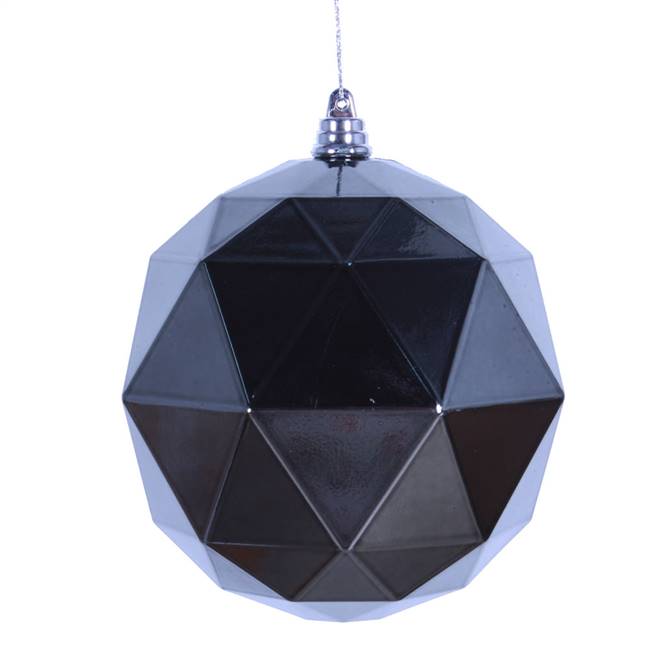 4.75" Pewter Shiny Geometric Ball 4/bag