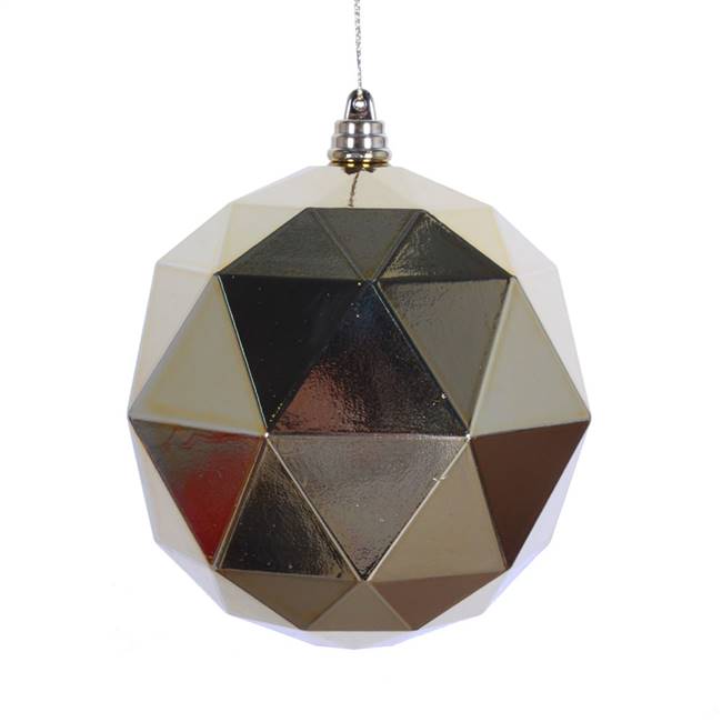 6" Gold Shiny Geometric Ball 4/bag