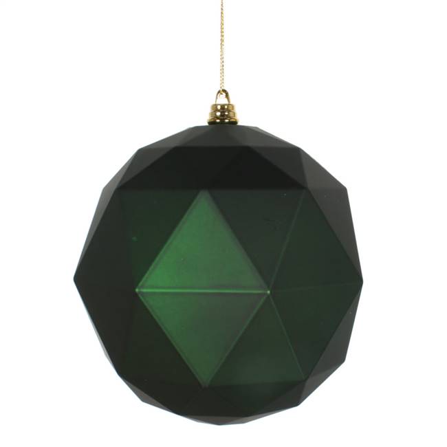 6" Emerald Matte Geometric Ball 4/bag