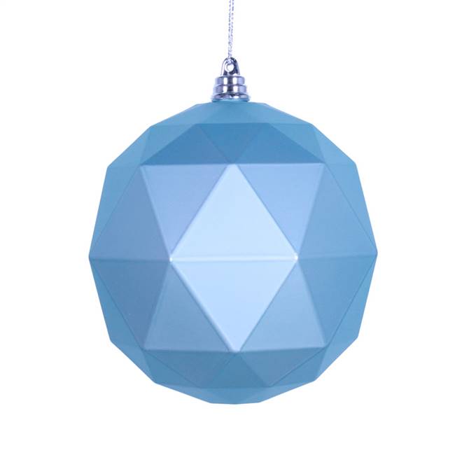 6" Baby Blue Matte Geometric Ball 4/bag
