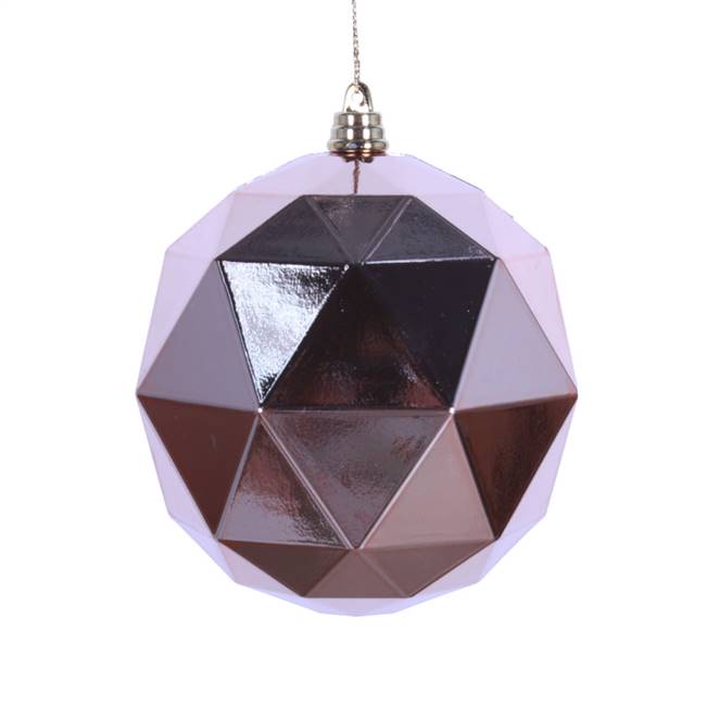 6" Rose Gold Shiny Geometric Ball 4/bag