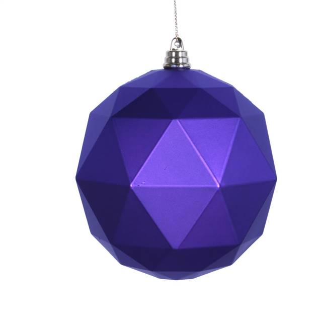 6" Purple Matte Geometric Ball 4/bag