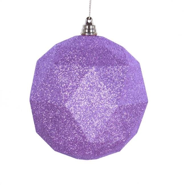 6" Orchid Glitter Geometric Ball 4/bag