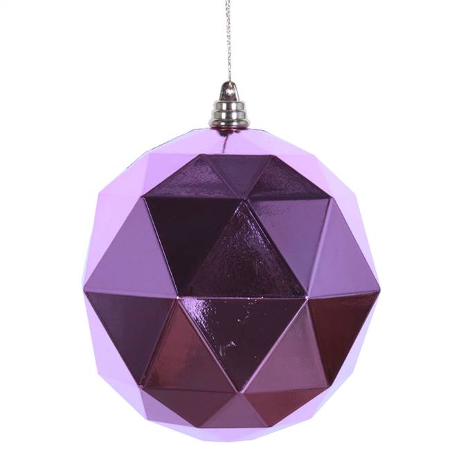 6" Pink Shiny Geometric Ball 4/bag