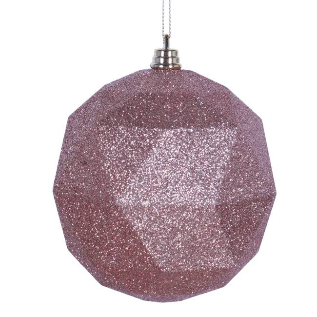 6" Café Latte Glitter Geomet Ball 4/bg