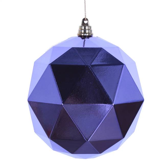 6" Lavender Shiny Geometric Ball 4/bag