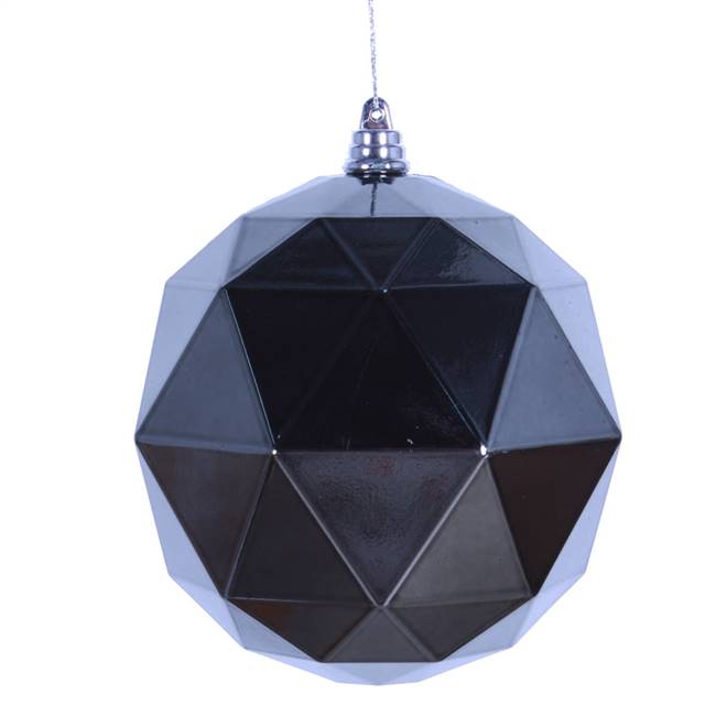 6" Pewter Shiny Geometric Ball 4/bag