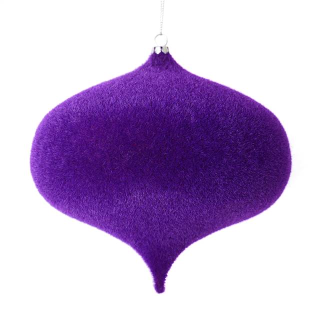 6" Purple Flocked Onion Ornament 4/Bag