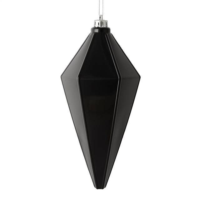 7" Black Shiny Lantern Ornament 4/Bag