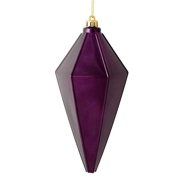 7" Plum Shiny Lantern Ornament 4/Bag