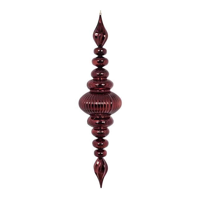 41" Burgundy Shiny Finial Ornament