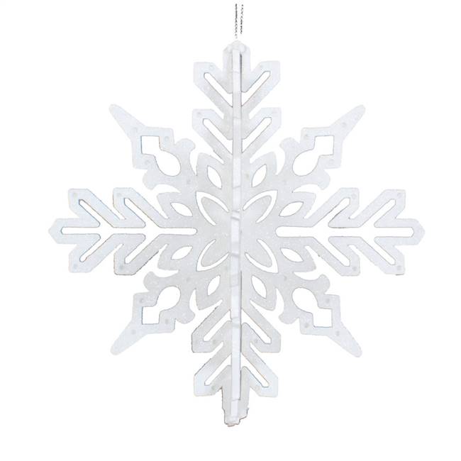 6" White 3D Glitter Snowflake 3/Bag