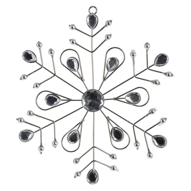 6" Platinum Metal Snowflake Jewels 4/Bag