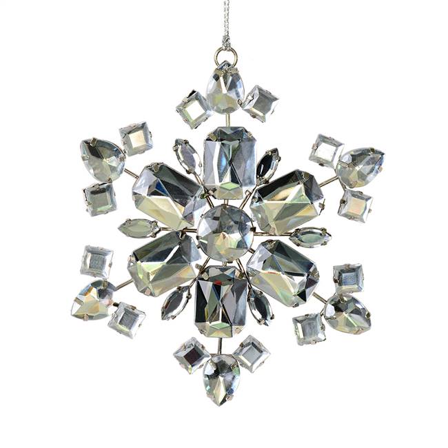 4.5" Silver Jewel Metal Snowflke 3/Bag