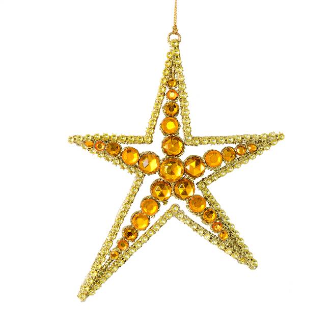 6" Gold Jewel Metal Sea Star Orn 3/Bag