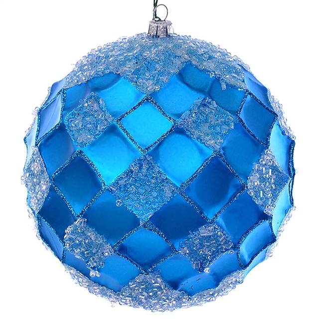 4.75" Turquoise Net Beaded Ball 3/Bag