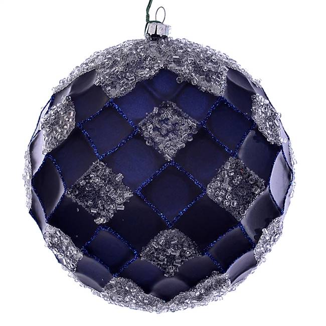 4.75" Midnight Blue Net Beaded Ball 3/Bg