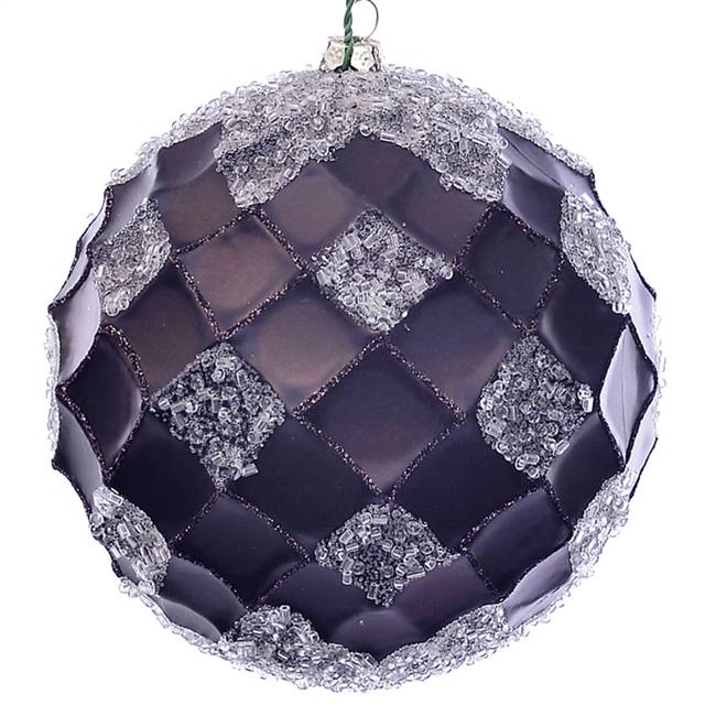 4.75" Chocolate Net Beaded Ball 3/Bag