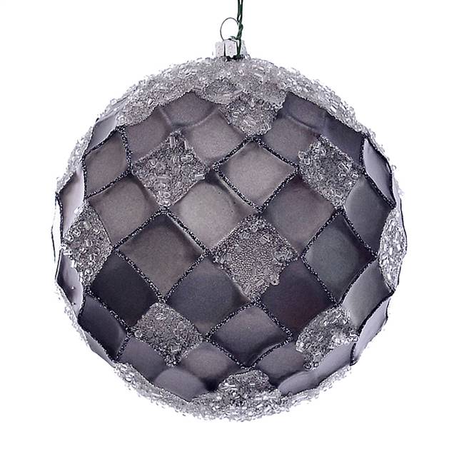 4.75" Pewter Net Beaded Ball 3/Bag