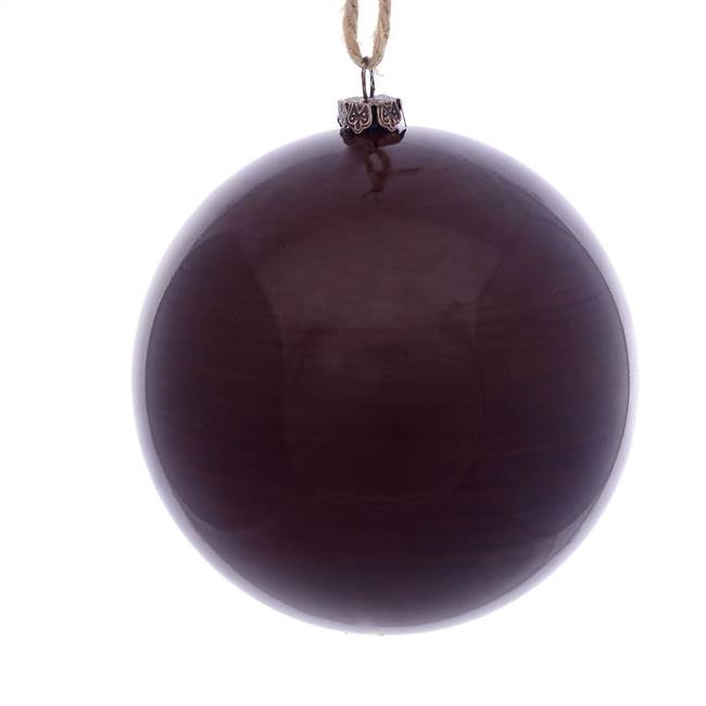 4" Plum Wood Grain Ball Orn 6/Bag