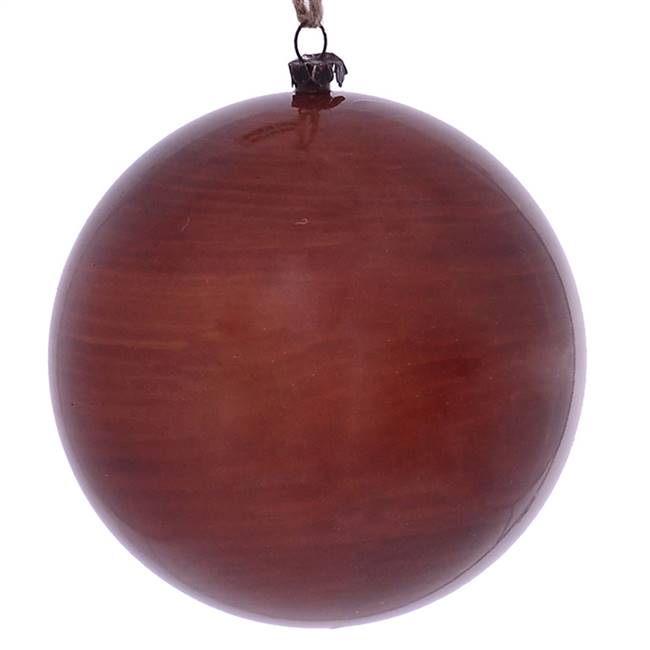 4.75" Copper Wood Grain Ball Orn 4/Bag
