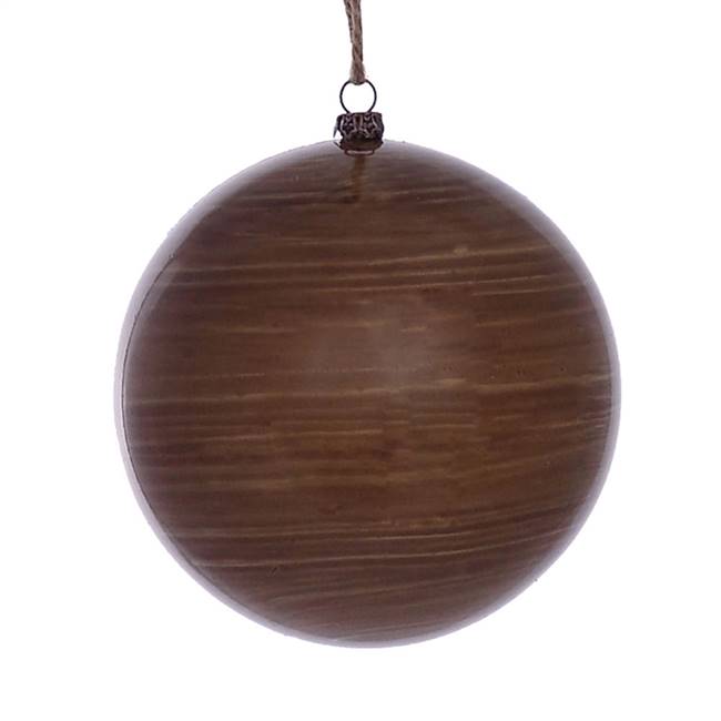 4.75" Brown Wood Grain Ball Orn 4/Bag