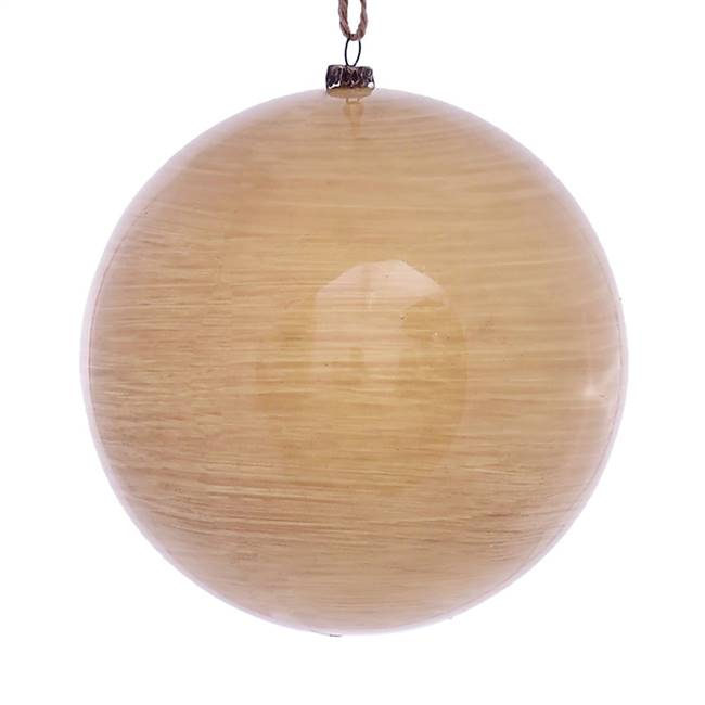 6" Tan Wood Grain Ball Orn 3/Bag