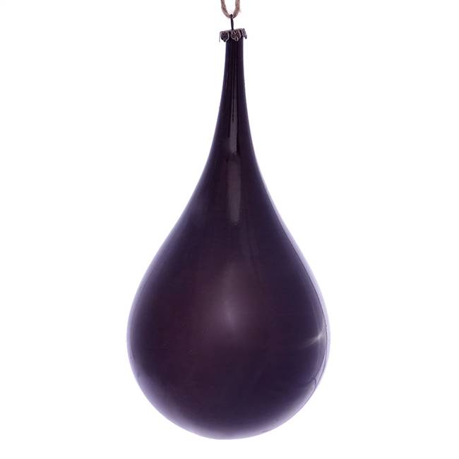 4" Plum Wood Grain Teardrop Orn 2/Bag