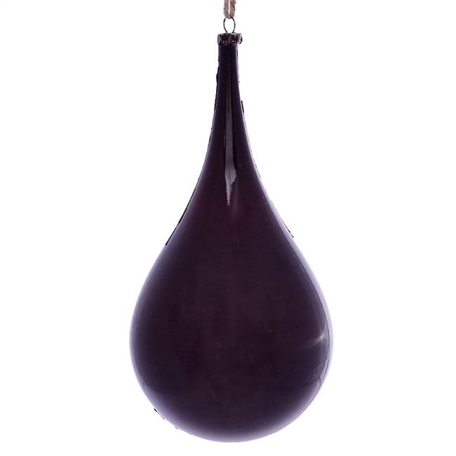 4" Burgundy Wood Grain Teardrop Orn 2/Bg