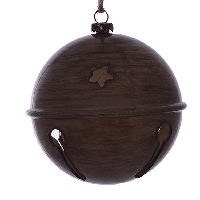 4" Pewter Wood Grain Bell Orn 6/Bag
