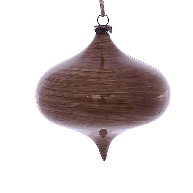 4" Brown Wood Grain Onion Orn 6/Bag