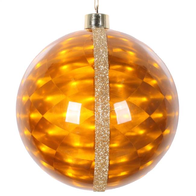 6" Gold Glitter Reflector Ornament 2/Bag